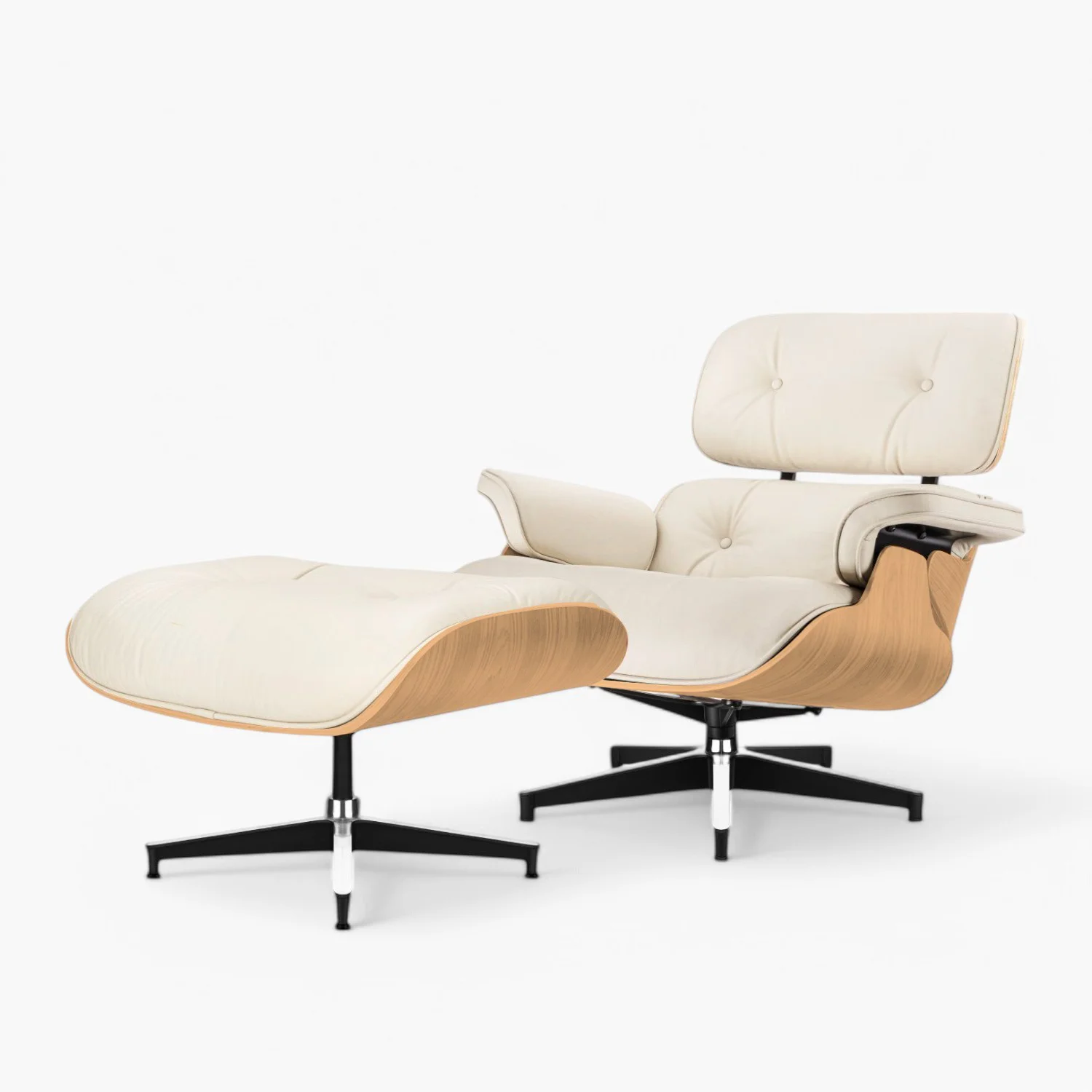 Ivory White Leather Ashwood Tall